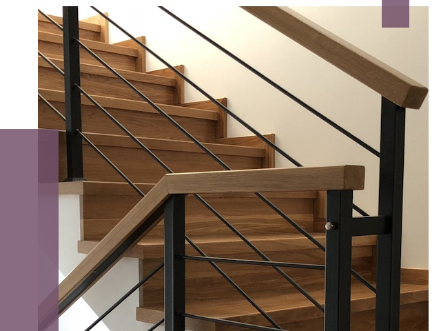 Обшивка металлической лестницы деревом в Волгограде от 4416 руб.