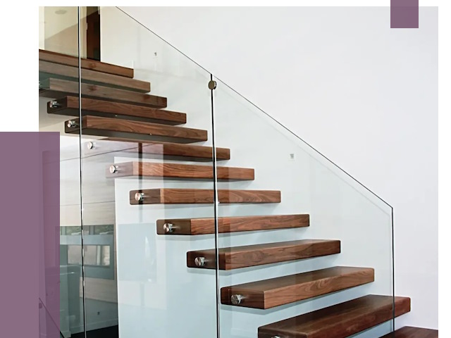 Стеклянные перила для лестницы в Волгограде от 15067 руб.