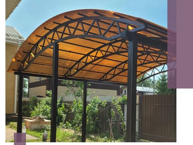 Изготовление навесов под ключ в Волгограде из качественных материалов