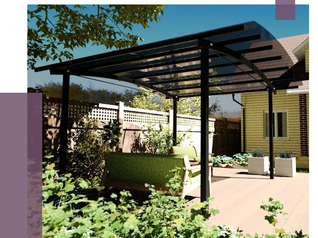 Навесы для террасы в Волгограде от 13249 руб. под ключ | ПРОЛЁТ-Влг