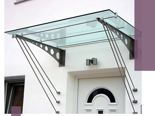 Козырьки над входом под ключ в Волгограде — изготовление и монтаж
