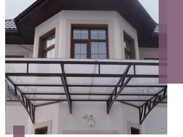 Козырьки из поликарбоната под ключ в Волгограде