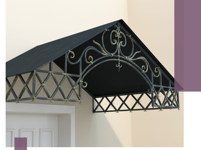 Двускатные металлические козырьки под ключ в Волгограде