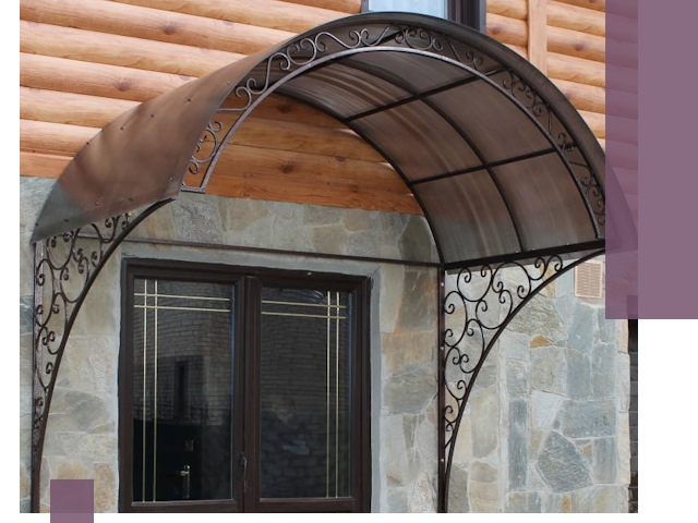 Арочные козырьки под ключ в Волгограде: изготовление и монтаж